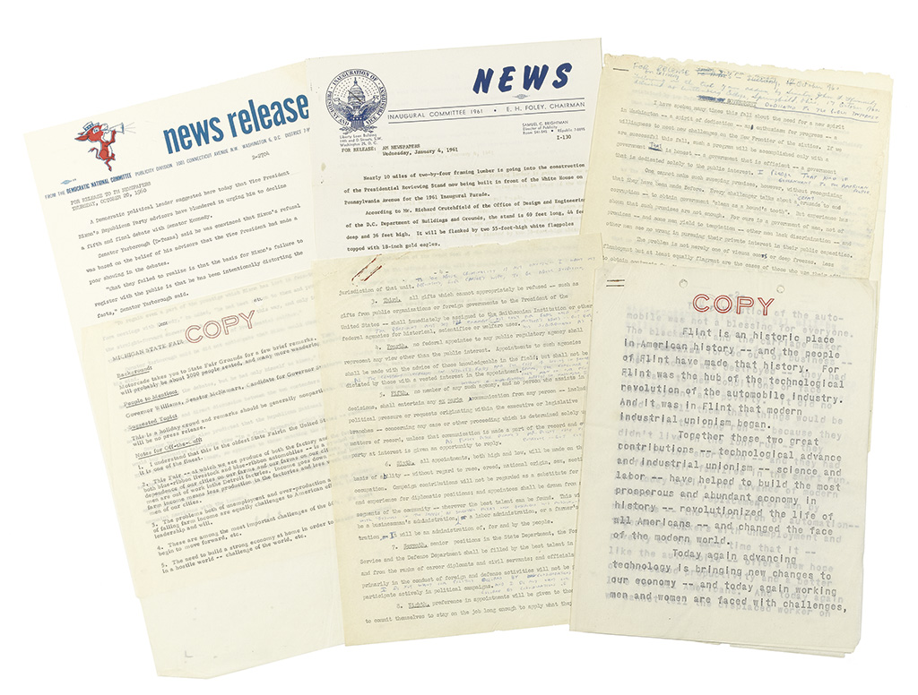 (KENNEDY, JOHN F.) Archive of Kennedy presidential campaign documents and related papers.